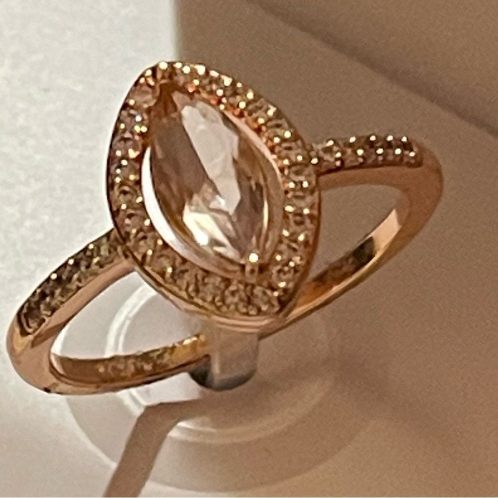 New in box CHARTER CLUB marquis Cut rose gold plated cubic zirconia Ring